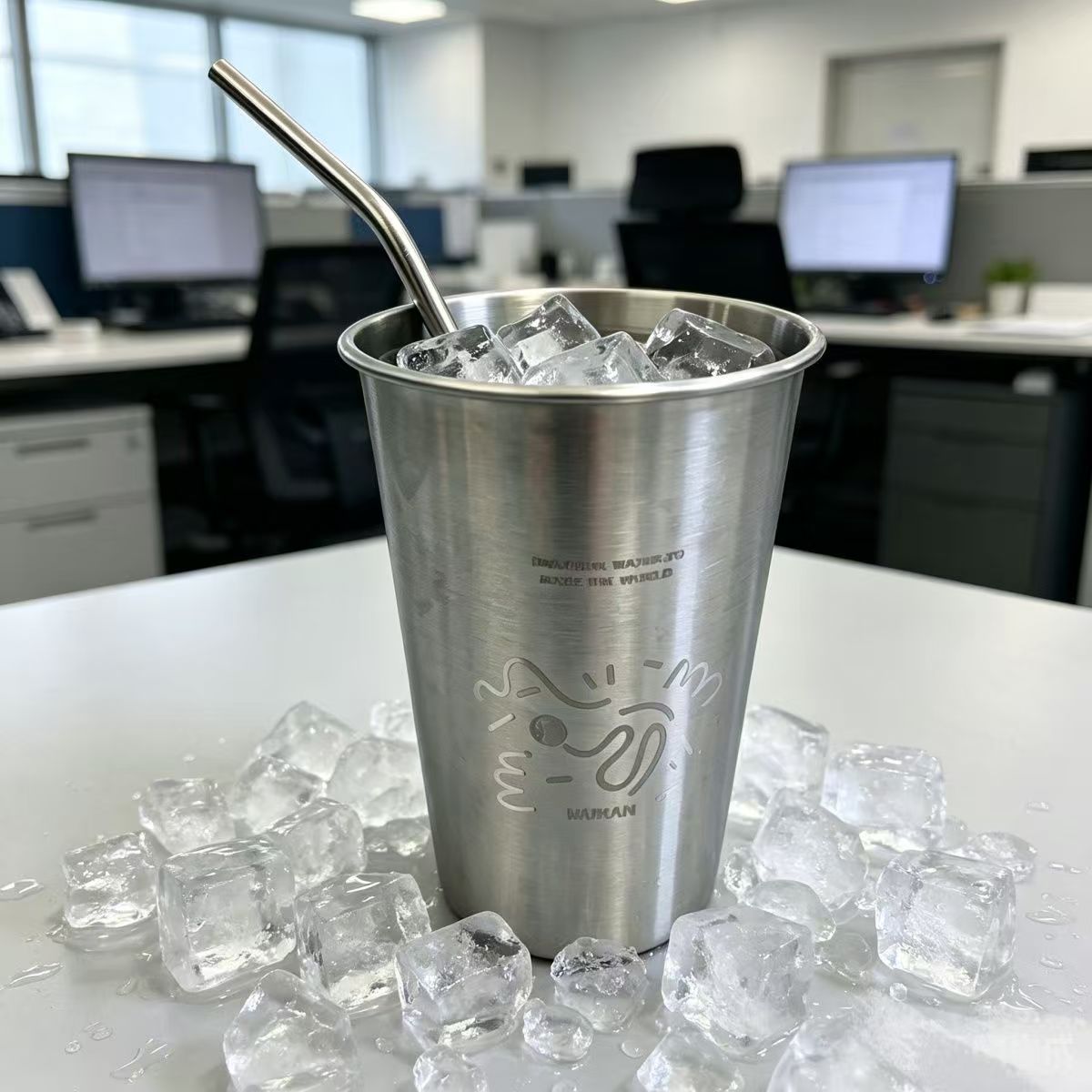 Taza de acero inoxidable 304 con aislamiento térmico, de gran capacidad y diseño extra grueso; vaso metálico de estilo lujoso y ligero, con tapa antipolvo, ideal para uso doméstico en verano y para chicas.
